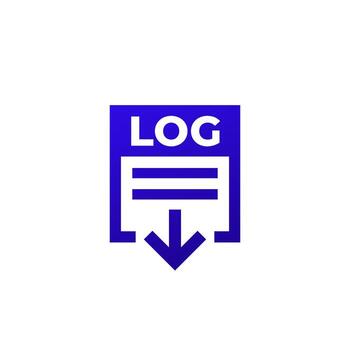 Log file download icon on white vector