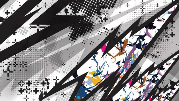 a black and white abstract background with a lot of different designs vector