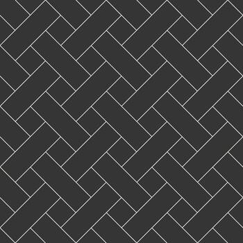 Black tile Seamless geometric pattern. Interlaced rectangles forming a herringbone weave texture vector