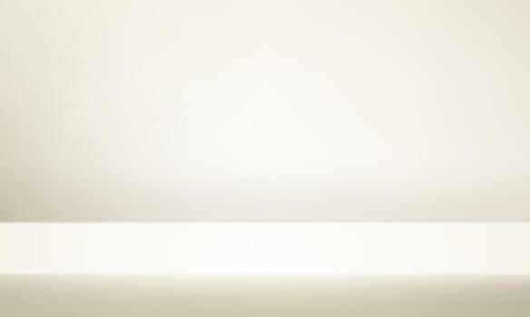 Empty Beige studio room background Space for selling products, backdrop, wallpaper, background, text. Empty Room Studio with table. illustration vector