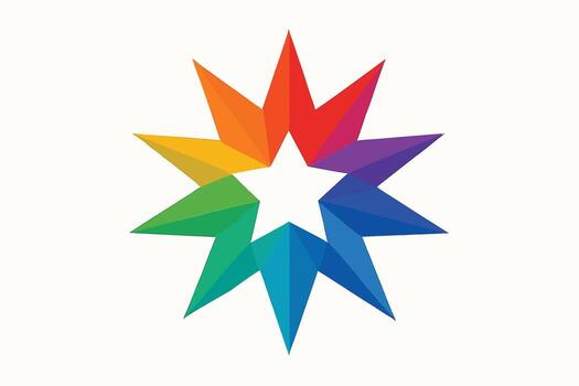 Prismatic Star Polygon Abstract Design vector