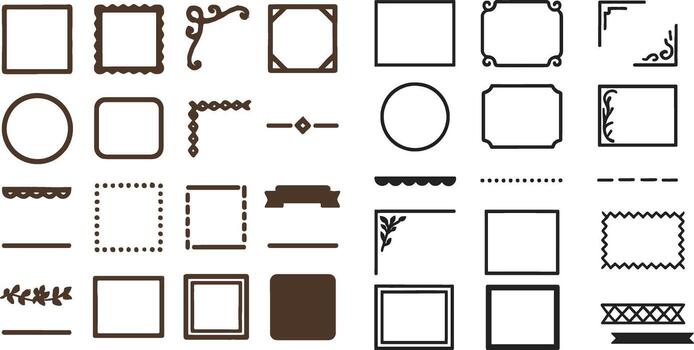 colección de marcos decorativo bordes patrones vector