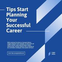 Blue Career Tips for LinkedIn Post Template