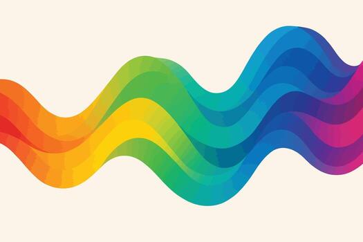 prismatic wave ribbon abstract design vector