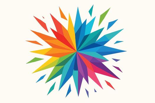 Prismatic Polygon Burst Abstract vector