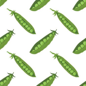 Peapod Seamless Pattern, Pea Pod Repeat Design, Peapod Tile Texture vector