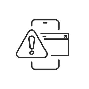 uncensored content icon, obscene site page warning, inappropriate censored content, thin line symbol editable stroke illustration vector