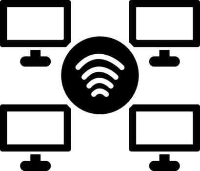 Remote Access Dark Mode UI Symbol vector