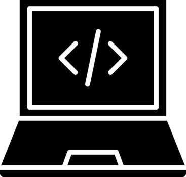 Laptop Coded User Interface Symbol vector