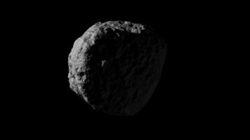 looping 3d animazione di un' spazio asteroide rotazione. file con alfa canale. video