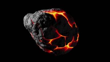 Looping 3D animation of a space alien asteroid rotation. Alpha Channel. video