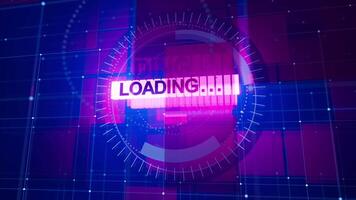 informatica Caricamento in corso animazione con raggiante testo e cerchio progresso. video