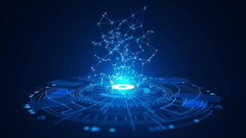 Seamless loop of nodes and lines forming a digital web. Looping move. video