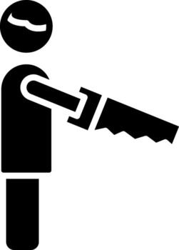 Man Carpenter Working Minimal Clean UI Element vector