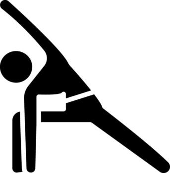 Extended Side Angle Pose Utthita Parsvakonasana Minimal Abstract Art Object vector