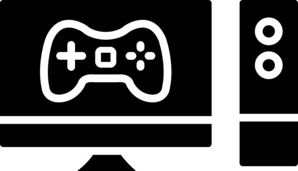 Computer Game Bold Outlined Graphic Badge vector