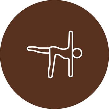 Revolved Half Moon Pose Parivrtta Ardha Chandrasana Geometric Style Badge vector