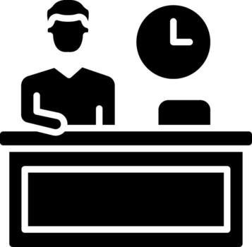 Man Hotel Receptionist Muted Soft Tone Element vector