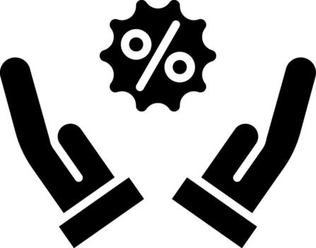 dos manos hecho a mano único ui símbolo vector