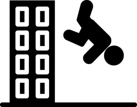 Base Jumping Clean Frame Styled Object vector