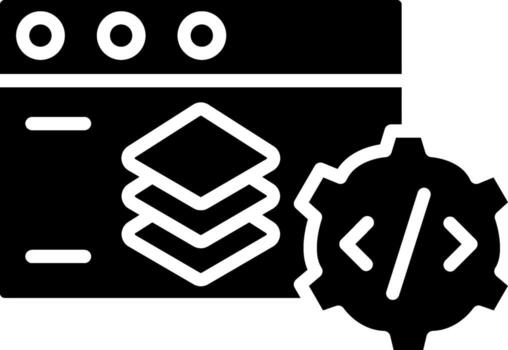 Full Stack Iconic Linear Shape Form vector