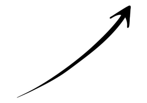 Growth Arrow, Hand Drawn, Upward Trend, Success Concept vector