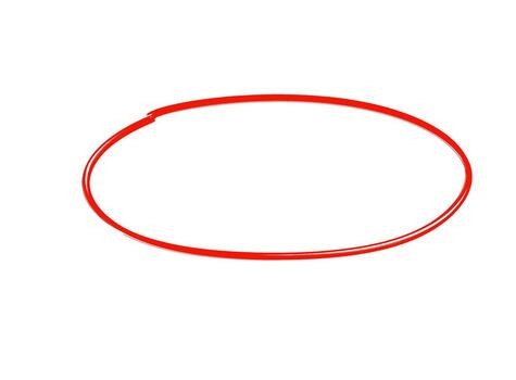 Red Circle Highlighter Mark, Note Taking, White Background, Emphasis Concept vector