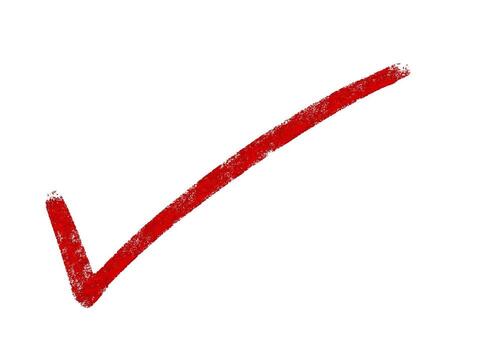 Red Check Mark Drawn on White, Approval Concept vector