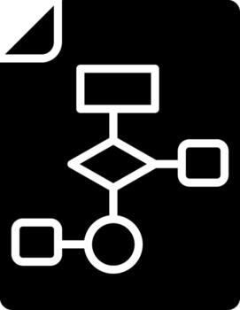 Flow Chart Dark Mode UI Symbol vector