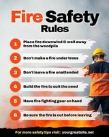 Fire Safety Rules Instagram Post template