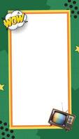 green retro instagram story frame template