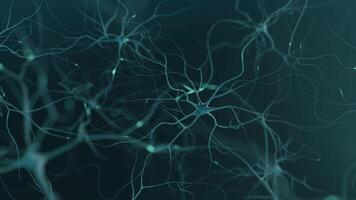 un 3d prestados ilustración de un neurona, exhibiendo sus intrincado estructura y funcionalidad. video
