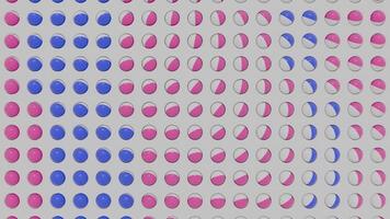 roterande halvklot skapande dynamisk mönster på vit bakgrund. design video