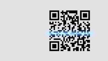 uma 3d animado qr código com uma azul Varredura linha, adequado para vários digital usa. video