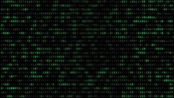 Dynamic 3d rendered loop of binary code cascading down on a dark background, perfect for tech content. video