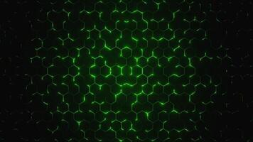 Abstract green glowing background with hexagonal shapes 3 video