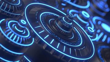 roterande redskap hi-tech digital 3d koncept.abstrakt teknologi bakgrund. video
