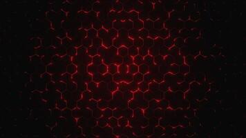 Abstract red light background with hexagonal shapes video