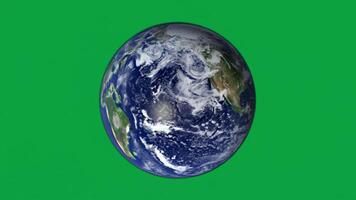 HD Realistic Planet Earth Rotating Seamlessly on Green Screen Background for Chroma Key, Presentations, Documentaries, and Visual Effects video