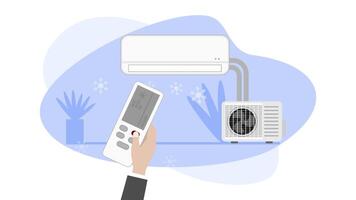 giro apagado aire acondicionador sistema animación video