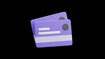 3d animación de crédito tarjeta video