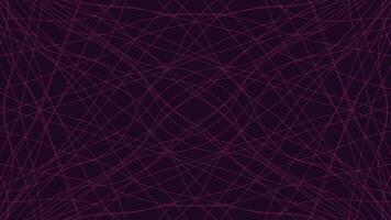 geométrico roxa estrutura de arame padrão, abstrato simétrico rede linhas em Sombrio fundo video