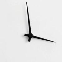 Minimalist wall clock hands on a clean white background. Abstract symbol of time, scheduling and productivity with ample copy space for advertising, editorial or web design video