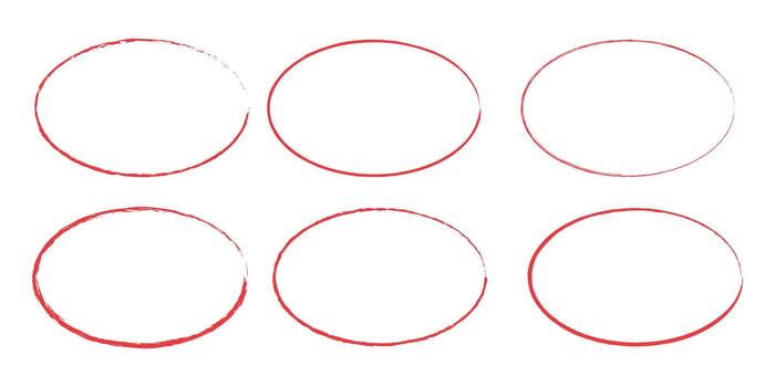 art of six red oval shapes arranged in two rows vector