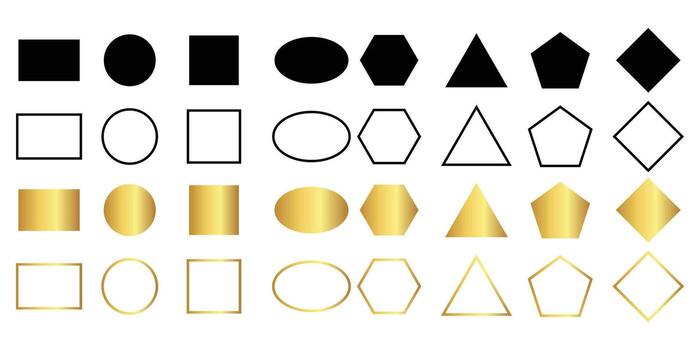 Art of collection of geometric shapes in various styles vector