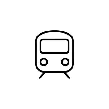 Art of front view of a train, simple line art icon vector