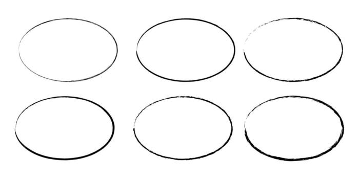 art of six oval shapes arranged in two rows vector