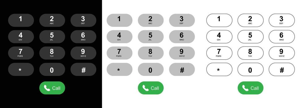 art of phone dialpad with numbers and call button vector