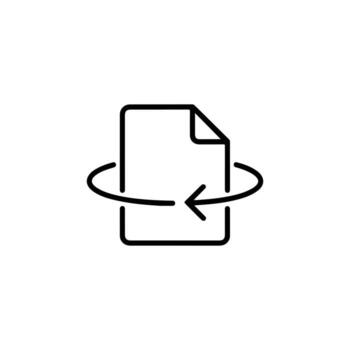 Art of paper refresh icon in a simple outline style vector