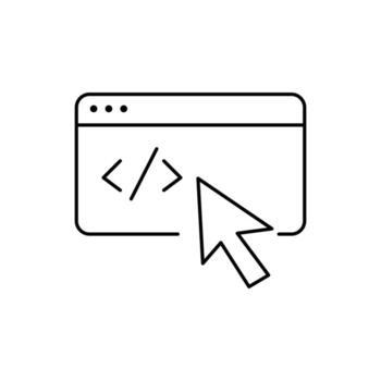 Arte de web desarrollo codificación icono para programación diseño vector